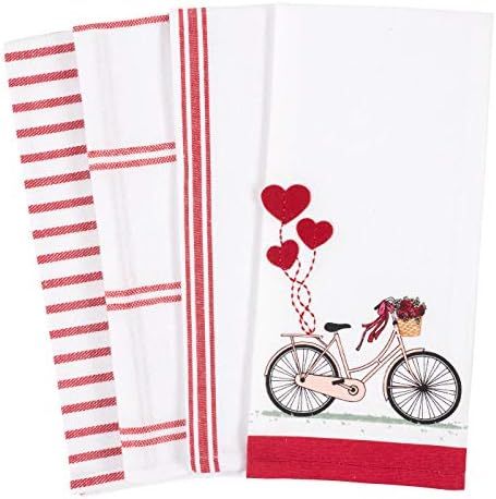 KAF Home Pantry Appliqué Kitchen Holiday Dish Towel Set of 4, Cotton Rich, 18 x 28-inch (Valentine's | Amazon (US)