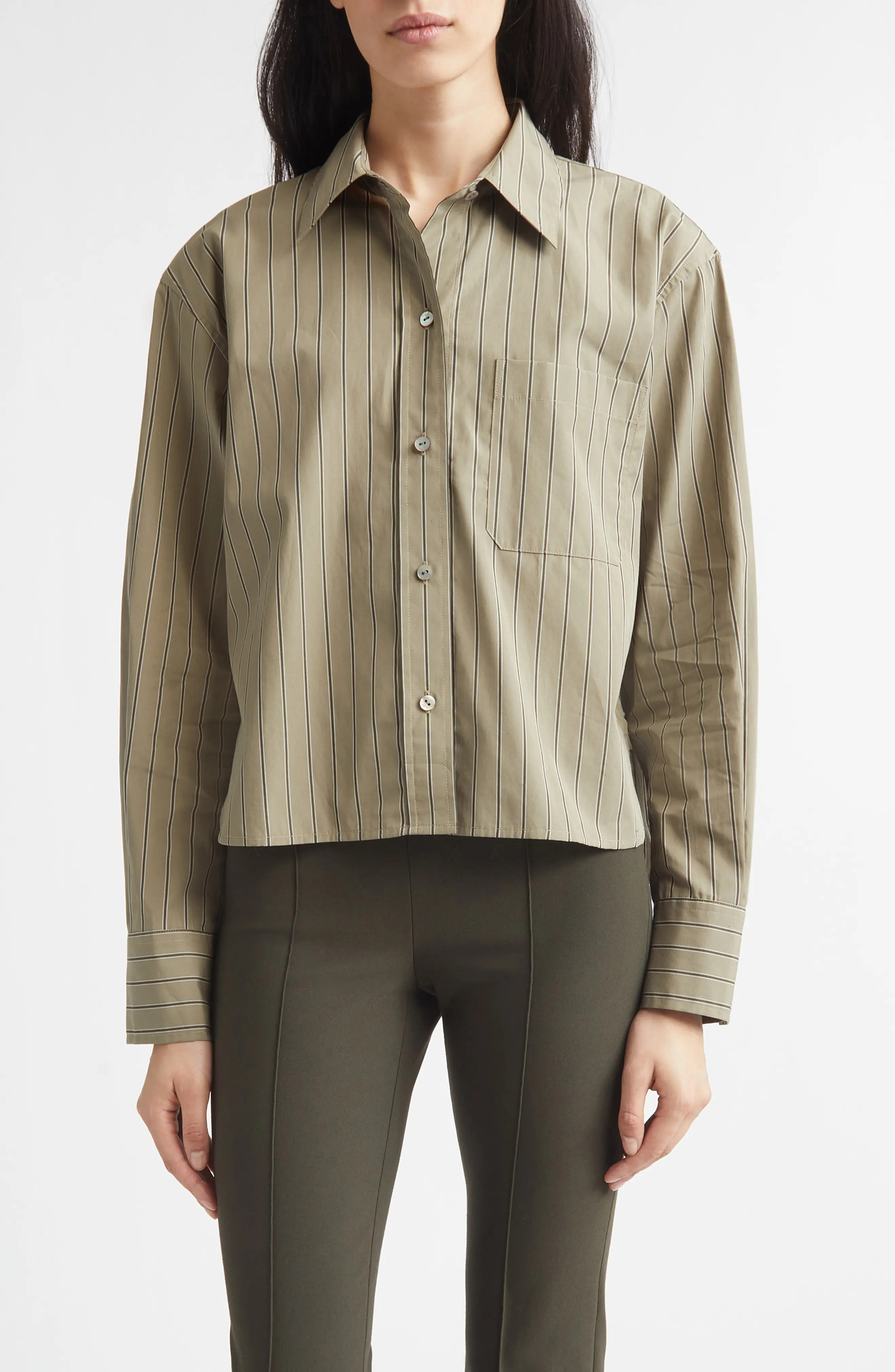 Stripe Crop Poplin Shirt (Women) | Nordstrom | Nordstrom