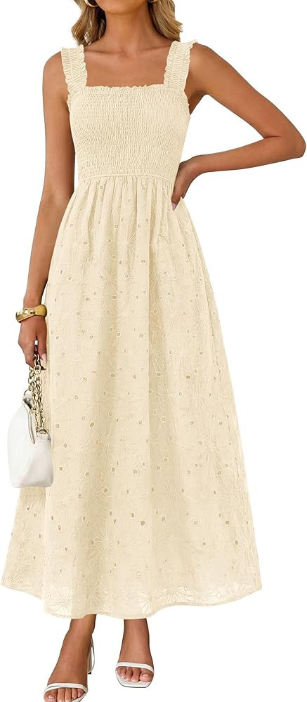 KIRUNDO Summer Lace Dress Vacation Outfits for Women 2026 Wedding Guest Dresses Maxi Beach Boho S... | Amazon (US)