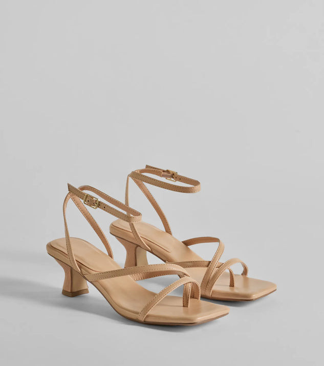 Chic Moves Strappy Snake Print Kitten Heels | Windsor Stores