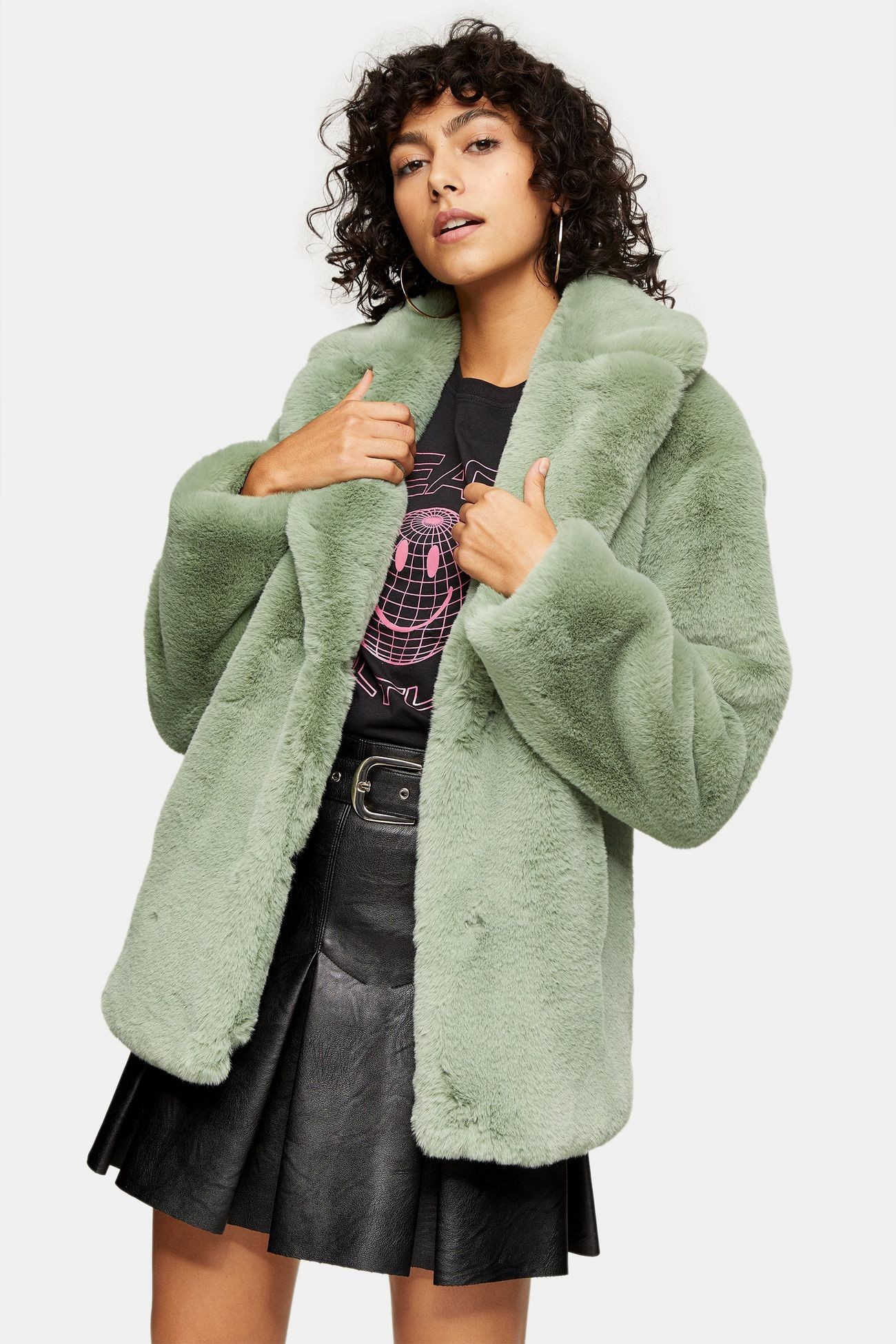 Sage Two Tone Faux Fur Jacket | Topshop US