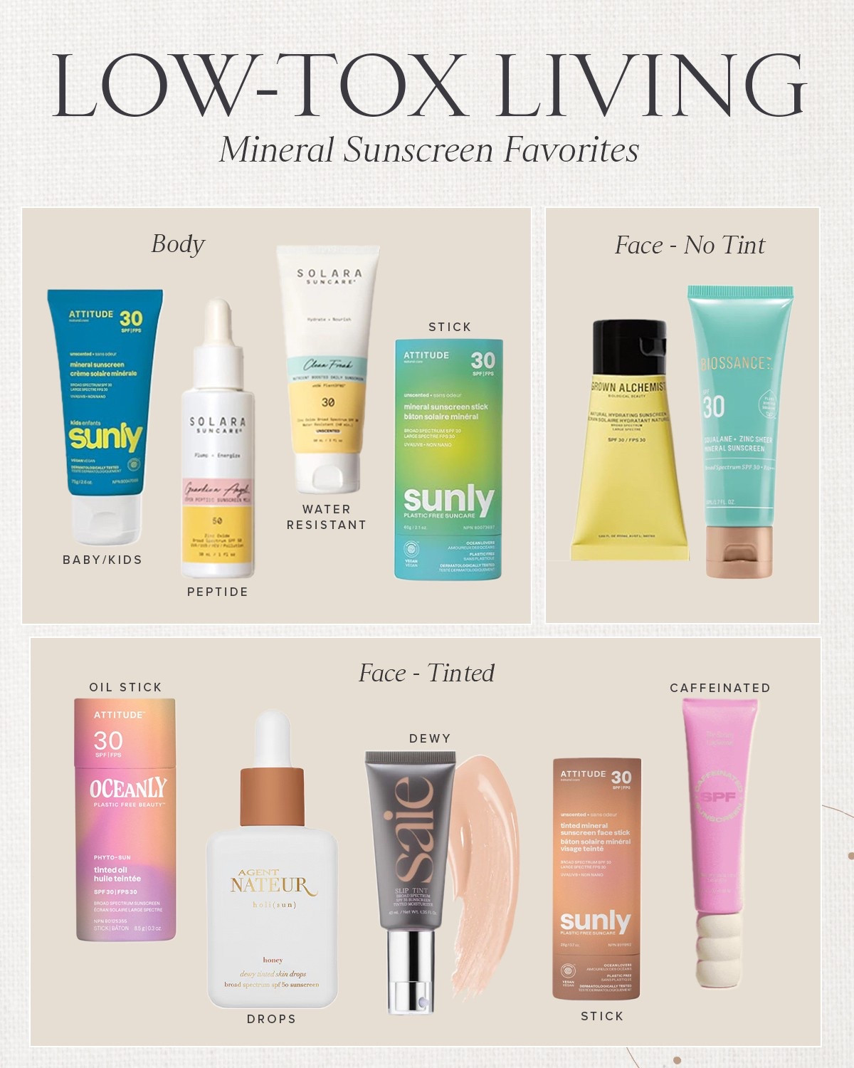 LOW-TOX \ mineral sunscreen I love for the face, body and tinted 

Skin
Skincare 
Wellness
Beauty 

#LTKBeauty