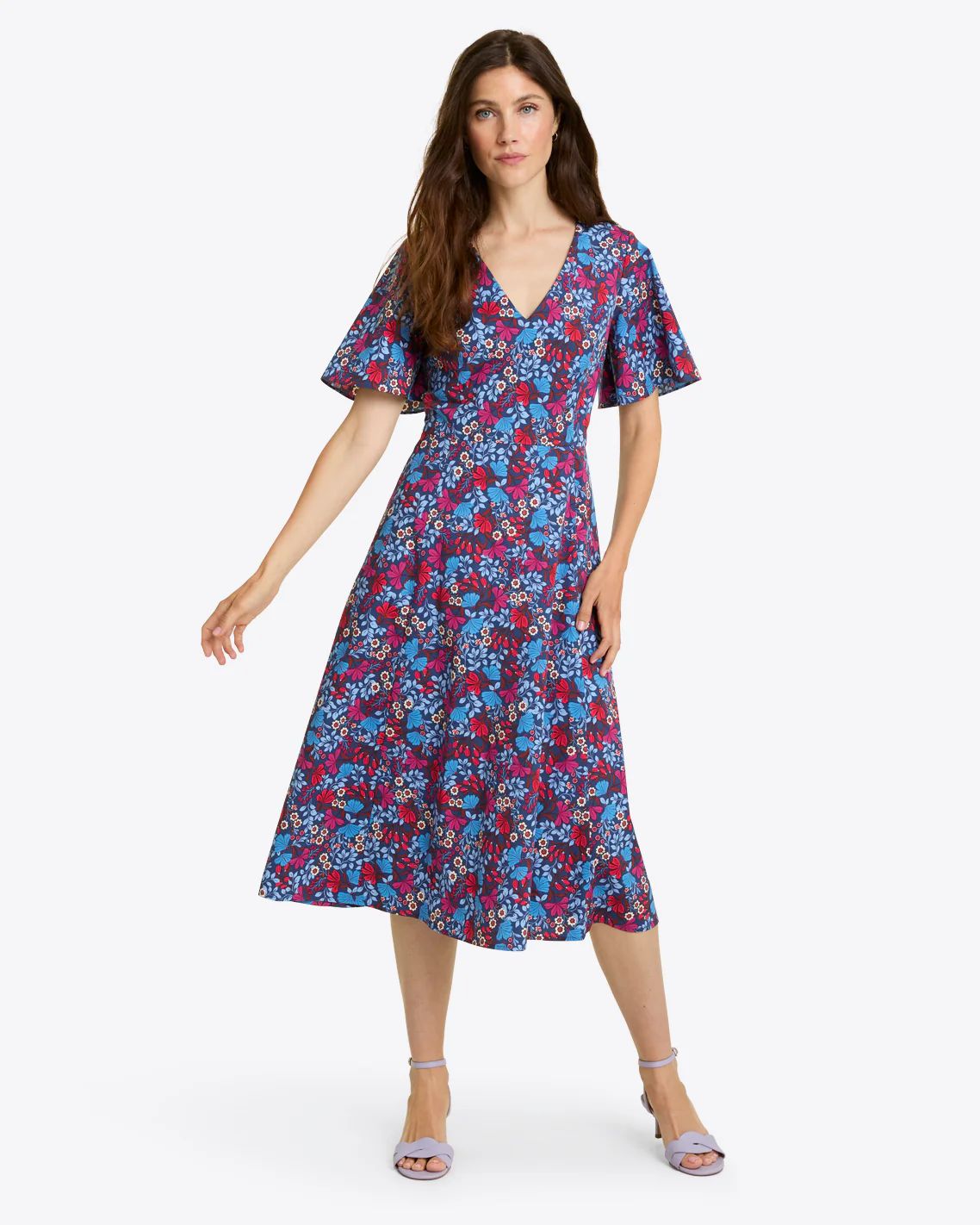 Vivienne Love Circle Midi Dress in Stretch Poplin | Draper James (US)