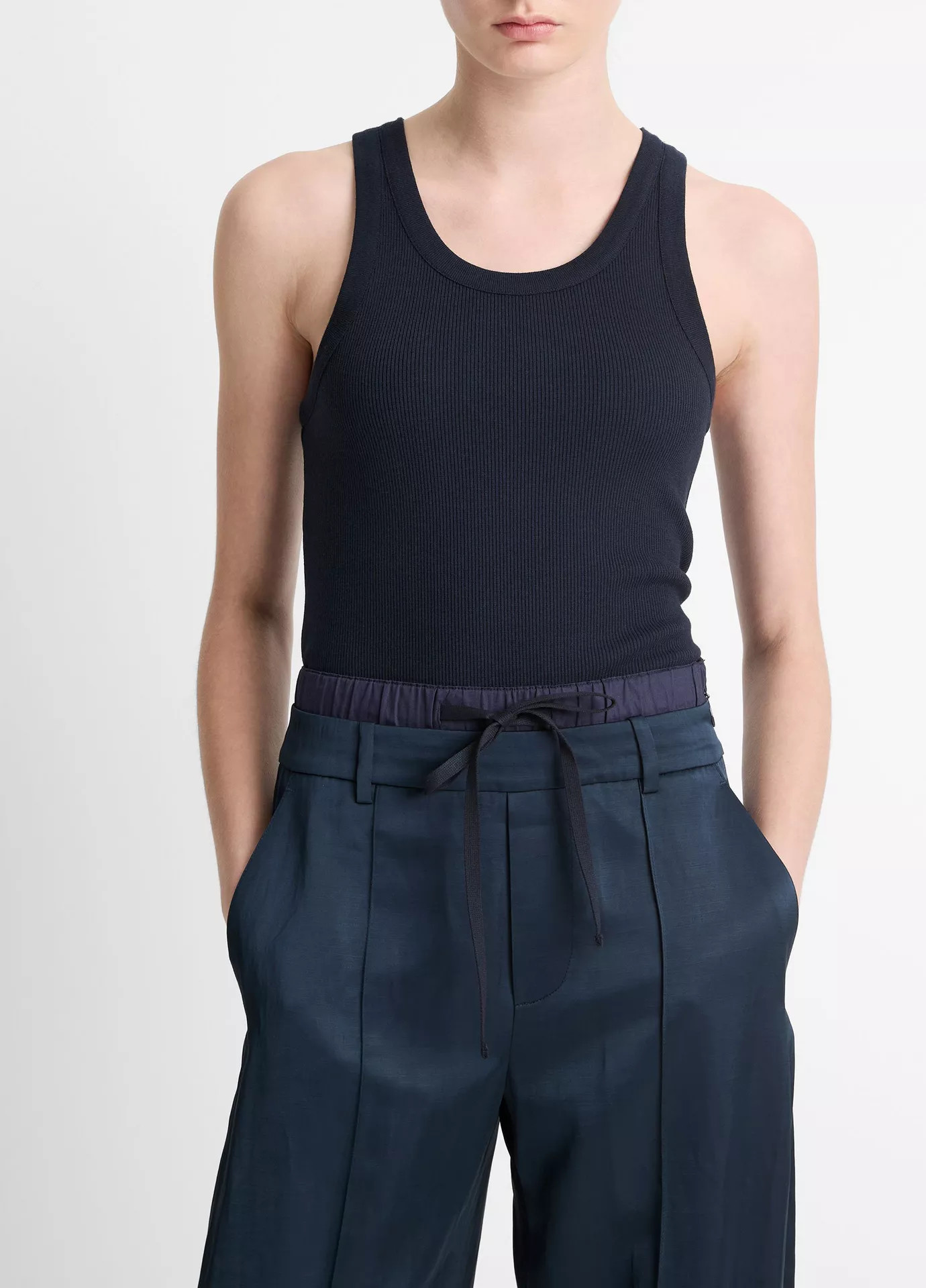 Ribbed Scoop-Neck Tank | Vince LLC