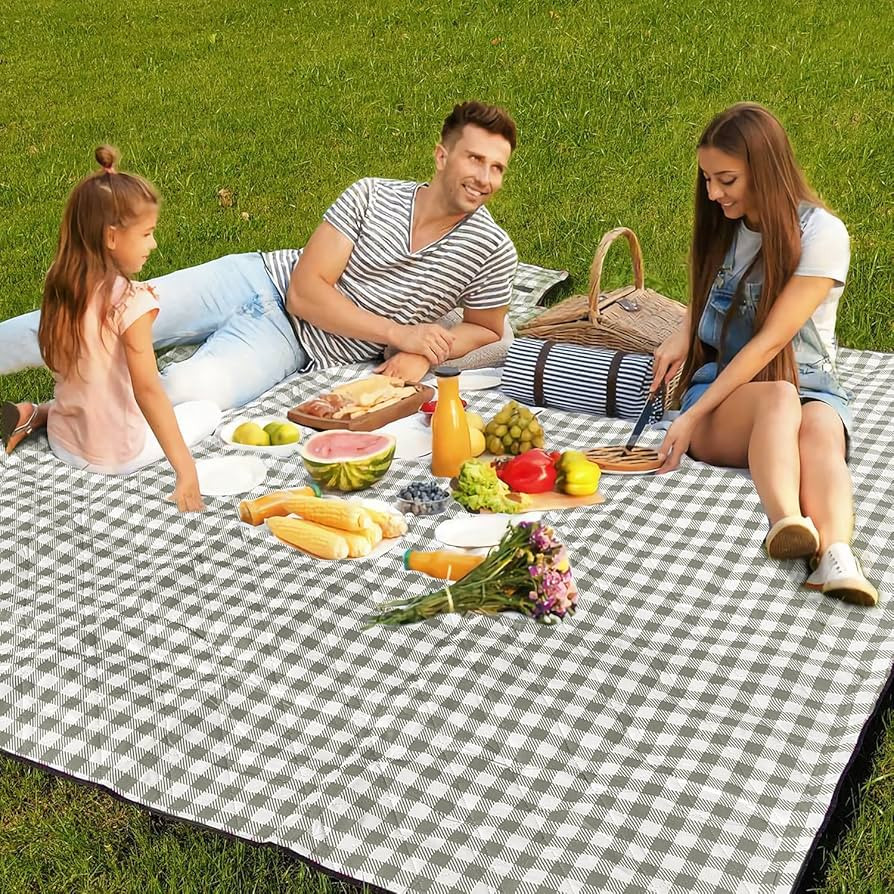 AMMSUN 80''x80'' Portable Extra Large Picnic & Outdoor Blanket 3 Layers Water-Resistant Oversized... | Amazon (US)