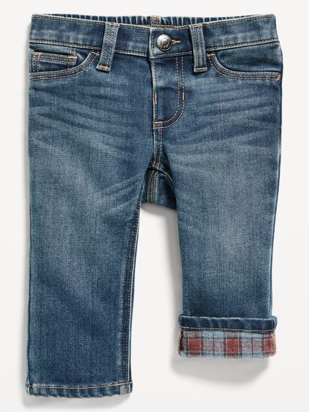 Unisex Straight Soft-Brushed Lined Jeans for Baby | Old Navy (US)