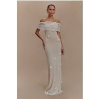 Brynn Orchid Knit Maxi Dress - Ivory I MESHKI I Size L | MESHKI US