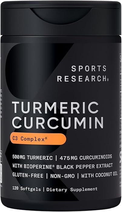 Sports Research Turmeric Curcumin C3 Complex - Softgels with Bioperine Black Pepper Extract & Org... | Amazon (US)