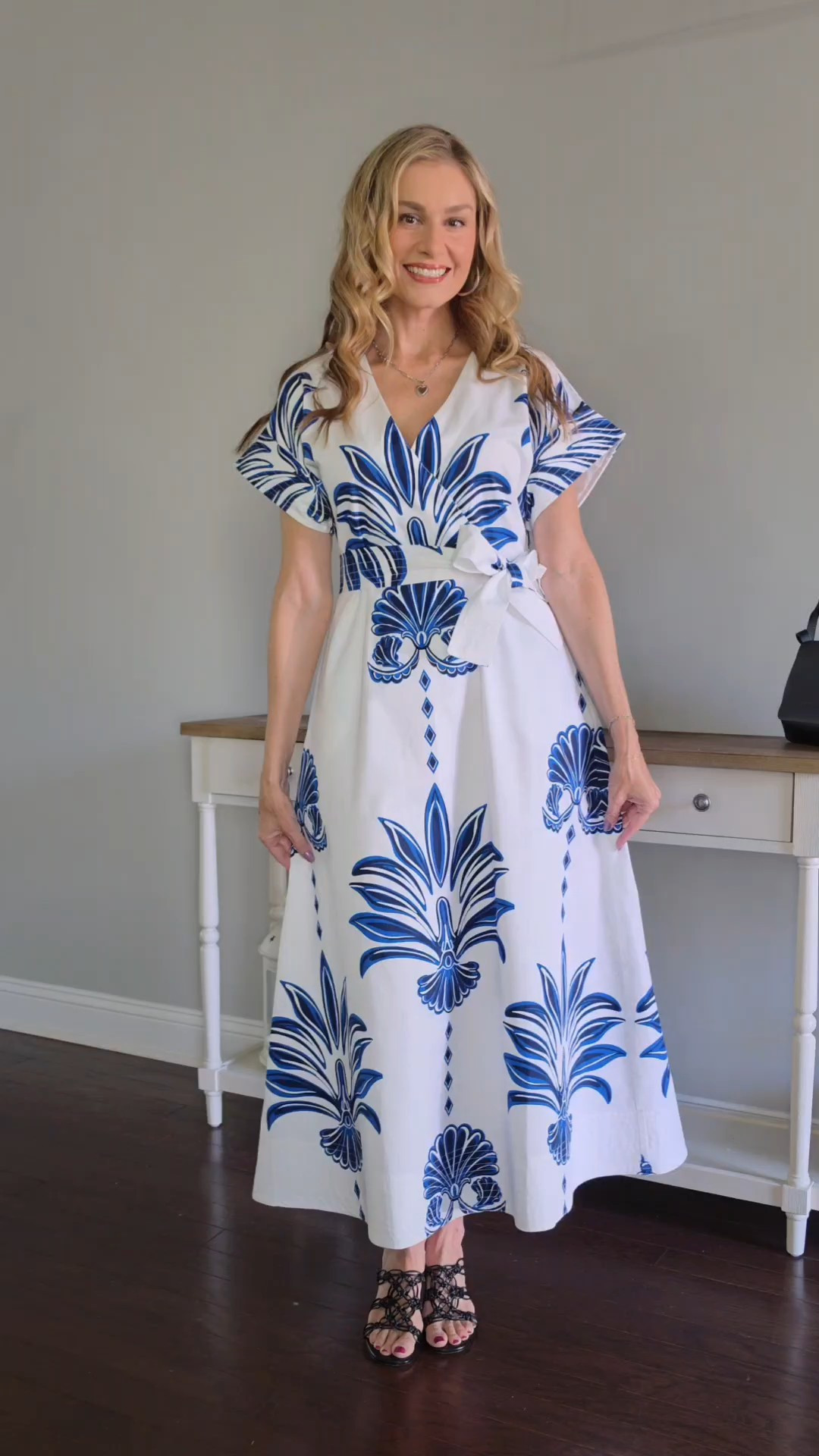 This dress had me at hello. 💙🤍✨Some pieces are trendy... and then there are the ones you'll reach for year after year. This gorgeous Sailor Dress from @beyondbyvera is absolutely a forever piece in my wardrobe.The Palm Springs-inspired print instantly transports you to a world of timeless glamour, with oversized palm leaf motifs inspired by the iconic resorts, private clubs, and villas of the golden days. 🌴I love how effortlessly chic it is—from the flattering A-line silhouette and kimono sleeves to the breathable cotton twill that keeps it comfortable even on the warmest days. Dress it up for brunch, vacation, weddings, or simply when you want to feel a little extra polished.Safe to say... this one is definitely a keeper. 💙#BeyondByVera #ResortStyle #TimelessStyle #gifted 

#LTKootd #LTKOver40