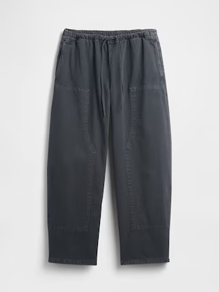 Poplin Easy Double-Knee Barrel Pants | Gap (US)