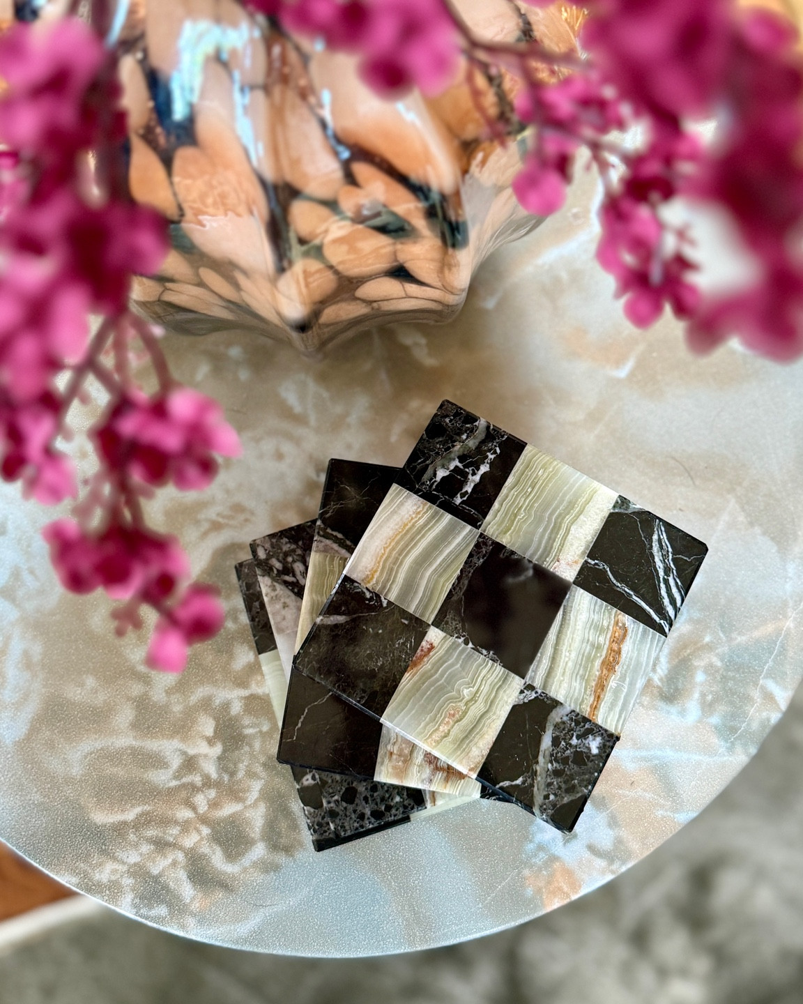 Genuine marble checkered coasters (set of 4)

#LTKHome