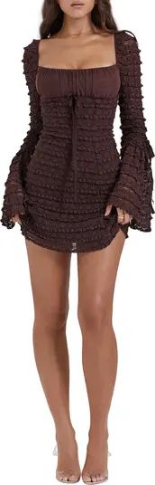 Marisa Ruffle Long Sleeve Tiered Minidress | Nordstrom