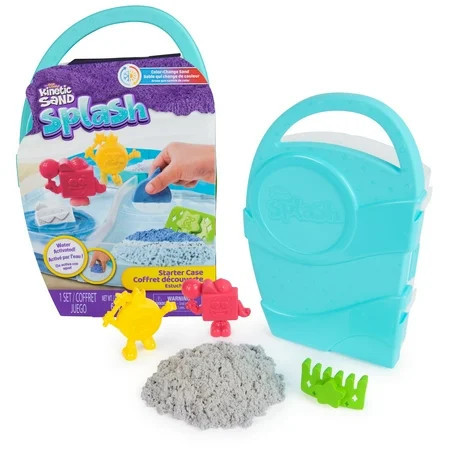 Kinetic Sand, Splash Starter Case with 6oz Color-Change Play Sand, 3 Tools & Molds | Walmart (US)