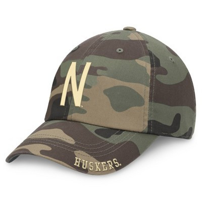 NCAA Nebraska Cornhuskers Camo Unstructured Washed Cotton Hat: Adjustable Camouflage Cap | Target