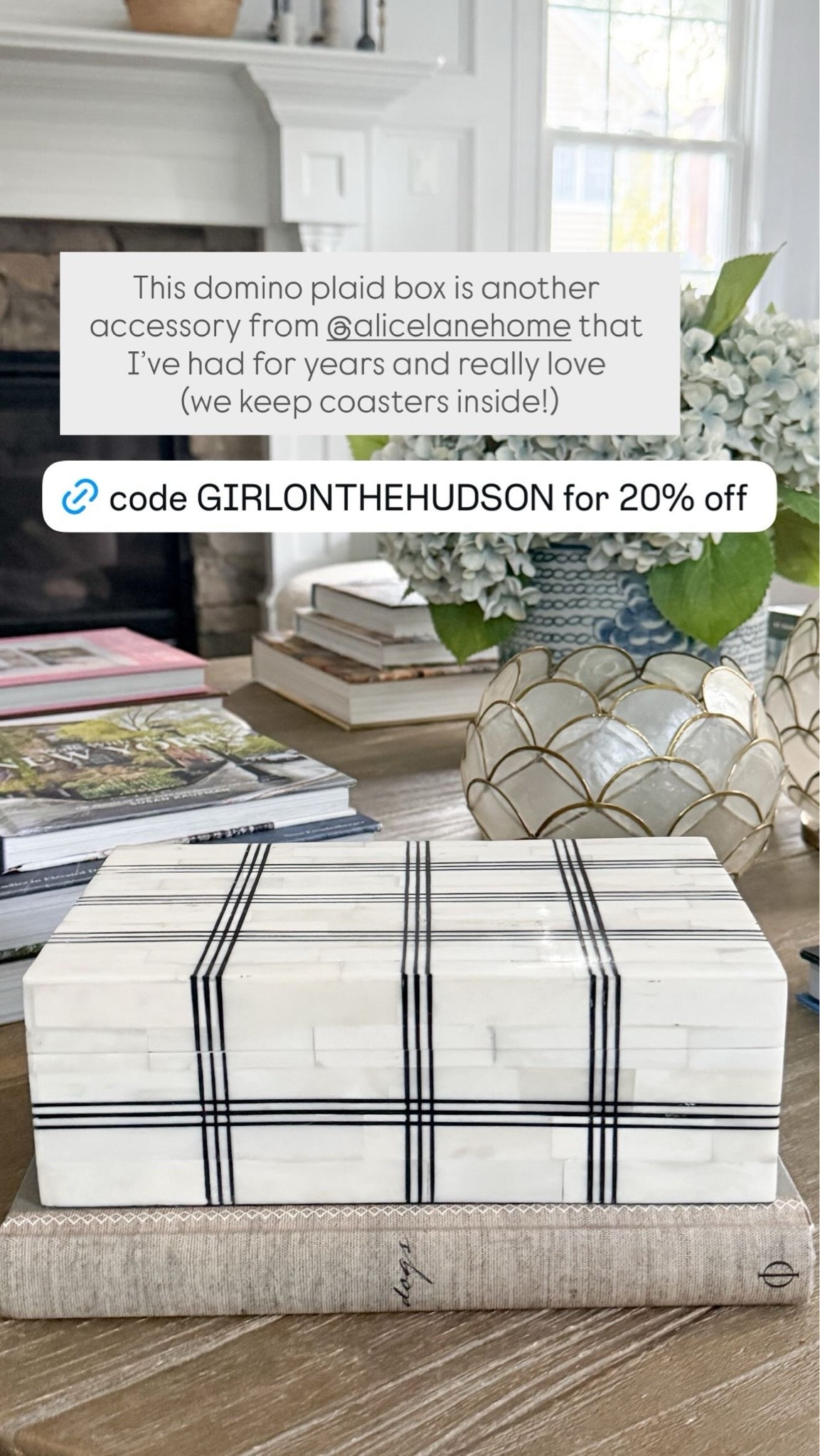 This domino plaid box is such a good coffee table accessory — u use it to hold coasters but it’s also great in a bathroom, bedroom or entryway. Use code GIRLONTHEHUDSON for 20% off!

#LTKSaleAlert #LTKHome #LTKdayinmylife