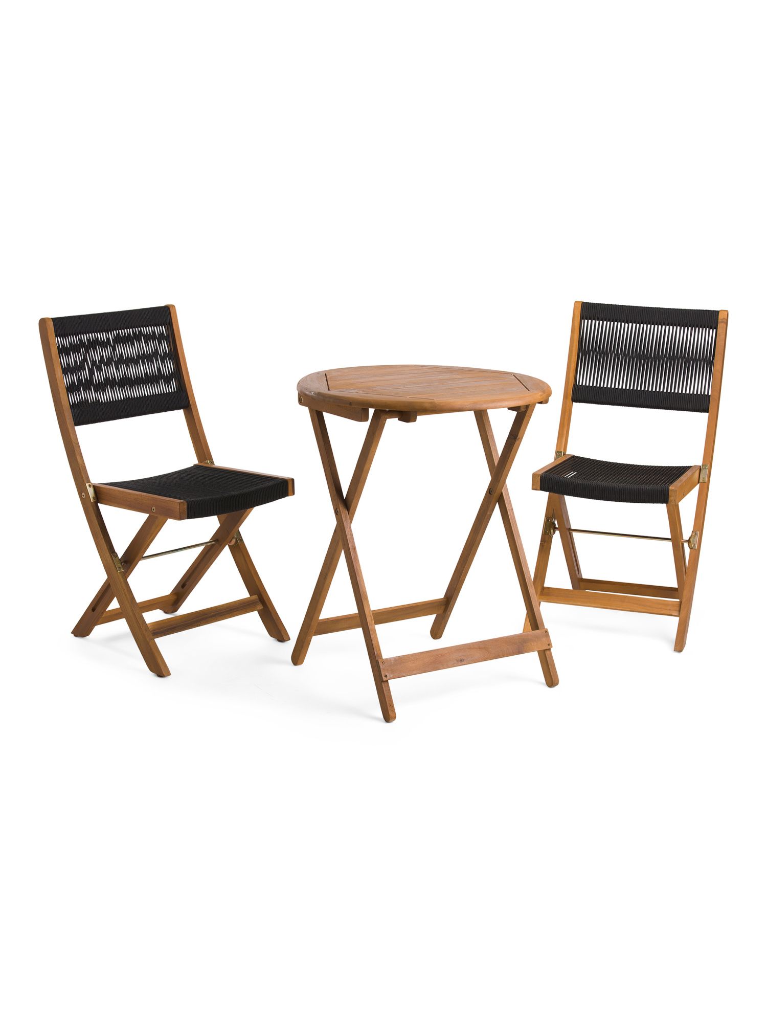 Indoor Outdoor Rope And Acacia Wood Bistro Set | TJ Maxx