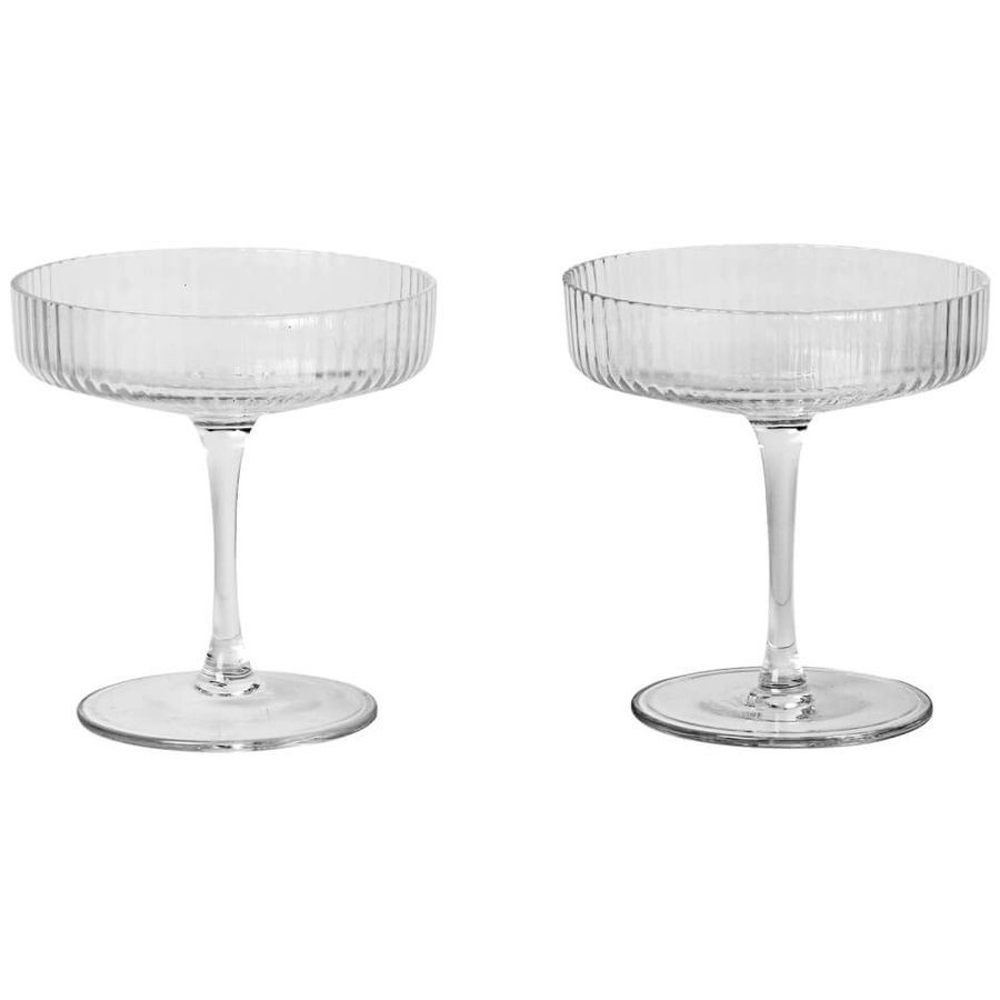 Ferm Living Ripple Champagne Saucer (Set of 2) | Coggles (Global)