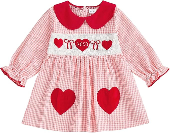 Toddler Little Girl St Patricks Day Smocked Dress Shamrock Embroidery Long Sleeve Doll Collar Pla... | Amazon (US)