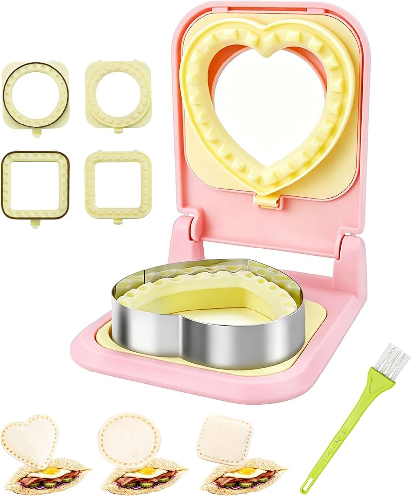 CHICHAUS 3-in-1 Uncrustable Sandwich Maker - Heart/Circle/Square Crustless Sandwich Cutter & Seal... | Amazon (US)