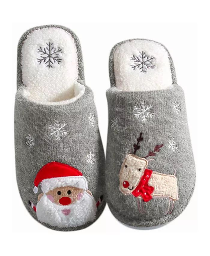 Women's Holiday Christmas Scuff Slide On Slippers | Macy's