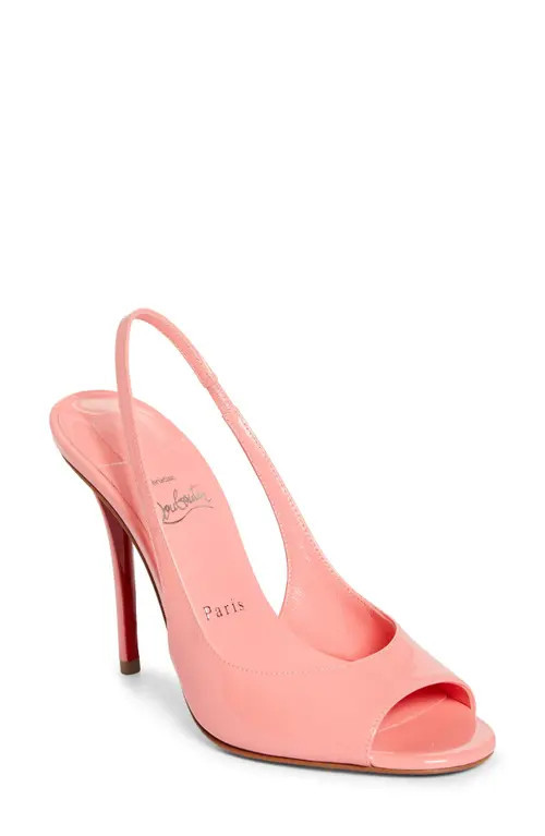 Christian Louboutin Sofia Z Peep Toe Slingback Pump in Grapefruit at Nordstrom, Size 9.5Us | Nordstrom