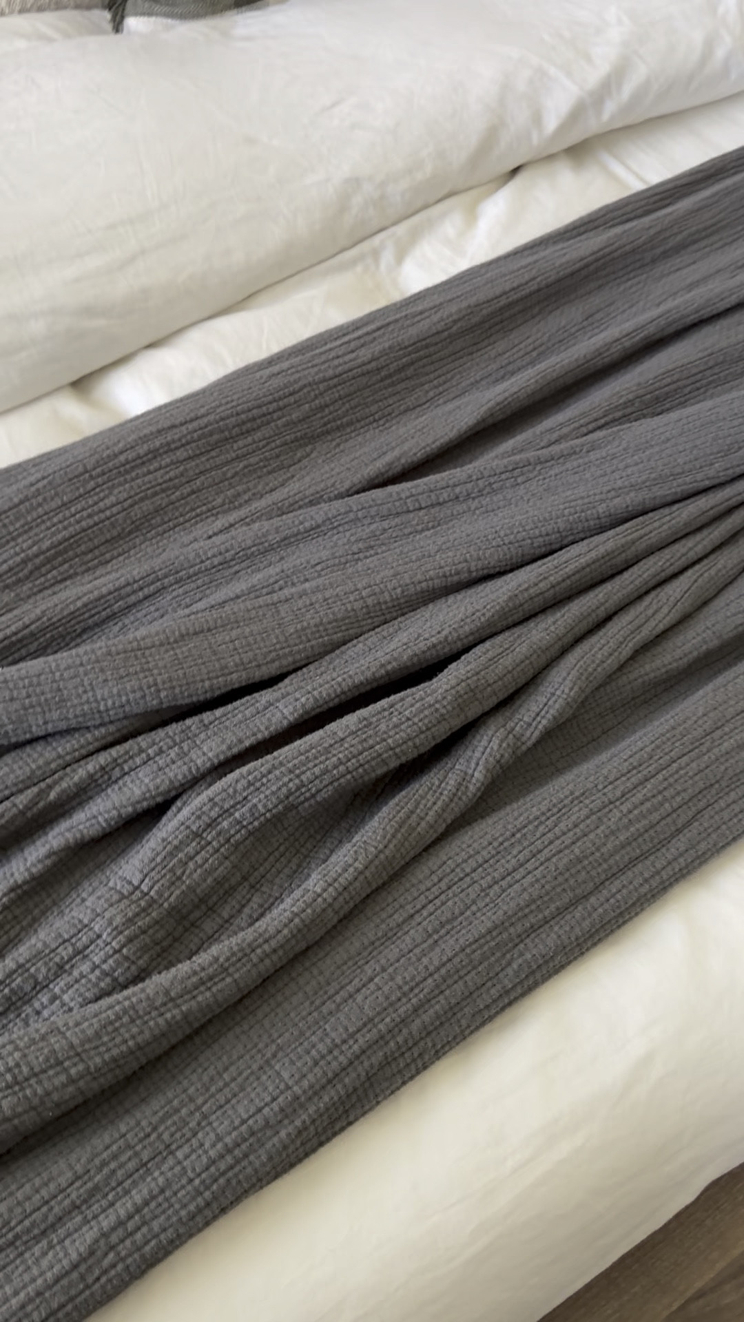 Replaced one Casaluna bed blanket with another. This one is just a little more functional IMO. Very soft and cozy. The waffle weave one has held up fairly well over the 4 years I’ve had it, but I like that this one can be a layer and isn’t just decorative. 

The reviews were mixed on this one—most saying it shrank in the wash or began pilling. I have washed and dried (in cold water and low heat) and I didn’t have any issues. That being said, it did take a long time to dry like many reviews stated 🤷🏻‍♀️

#LTKSaleAlert #LTKHome