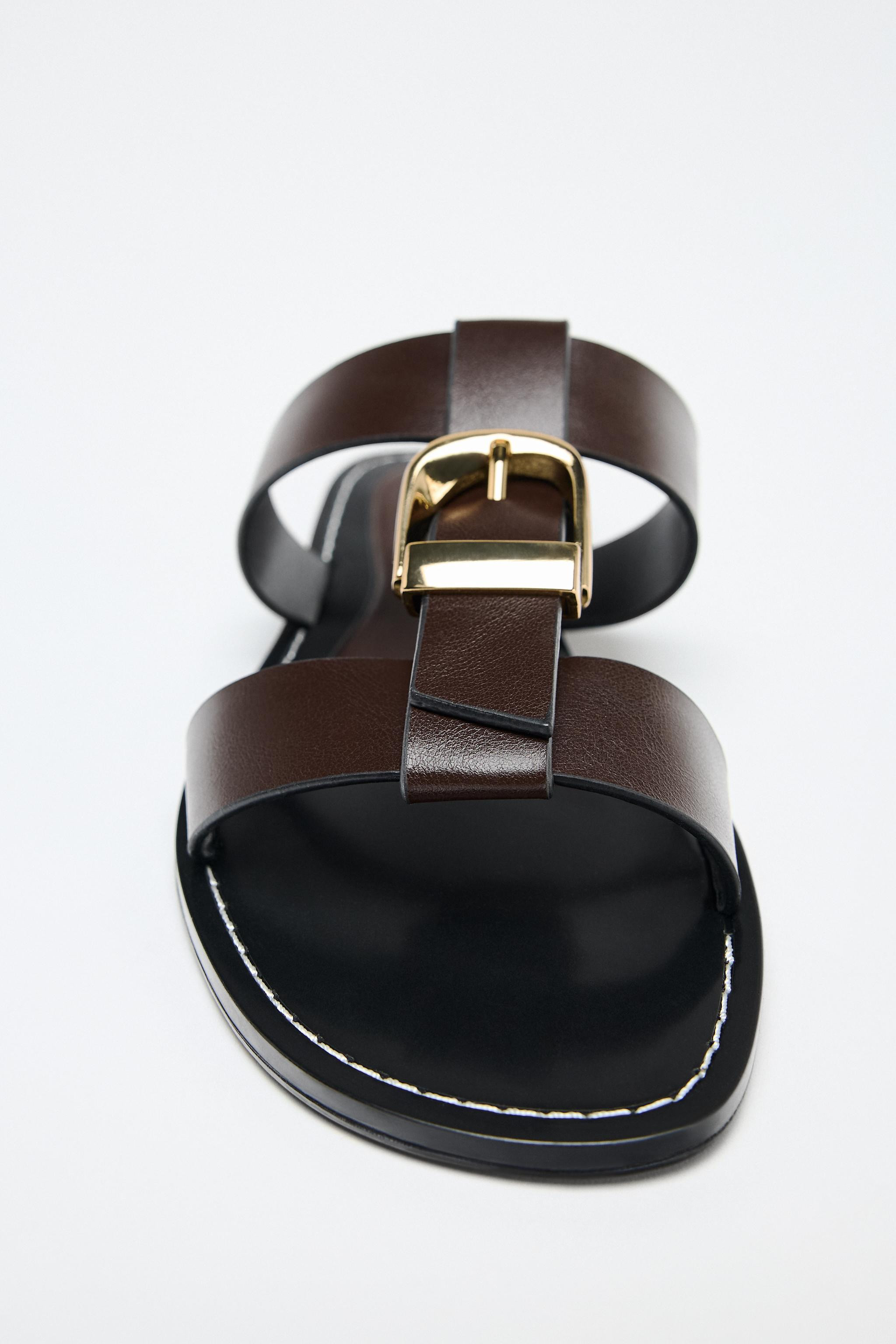 SANDALIA PLANA DOBLE TIRA HEBILLA | Zara US