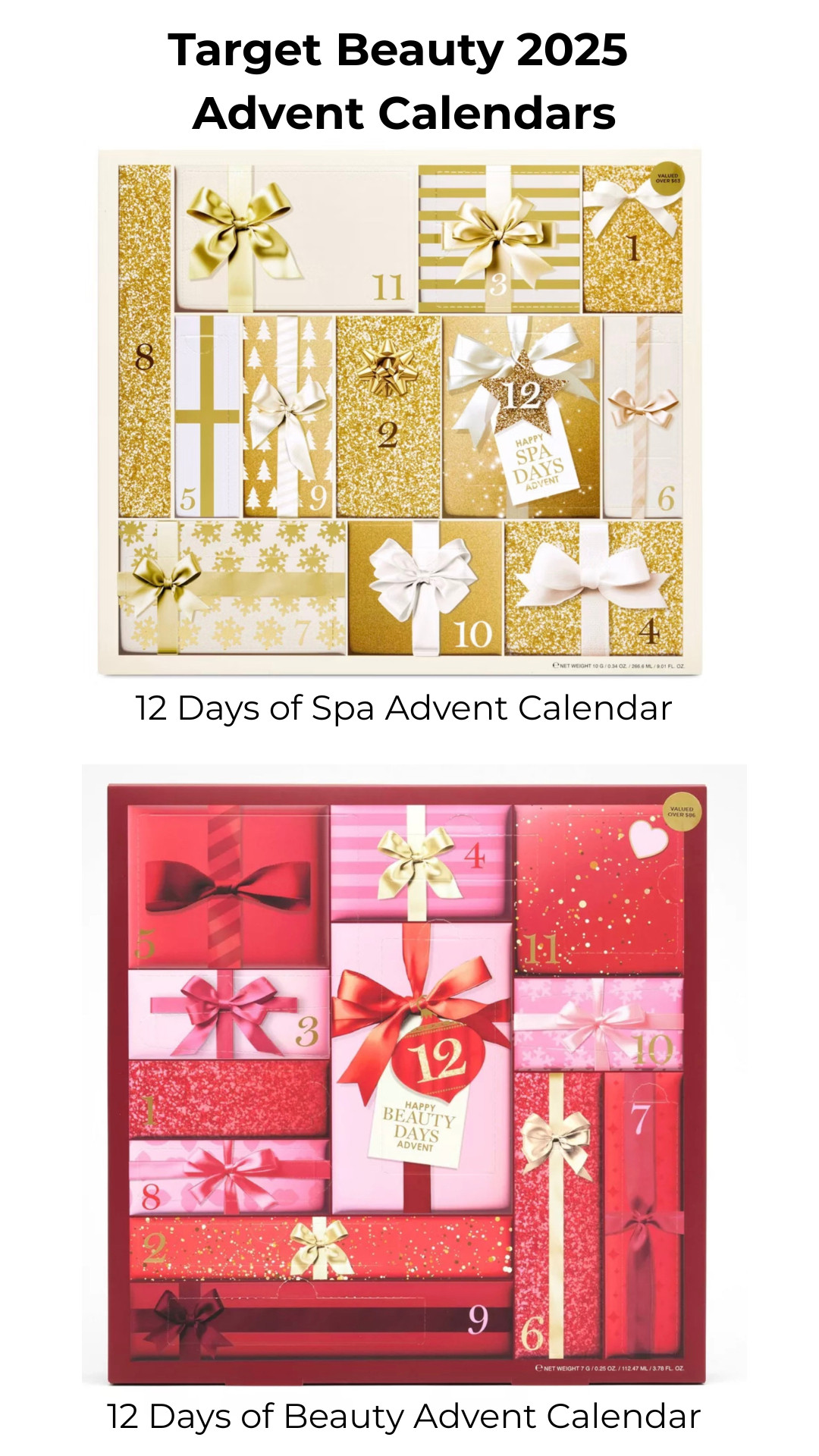 Target Beauty 2025 Advent Calendars ($20/each)  

 #LTKHoliday #LTKBeauty
