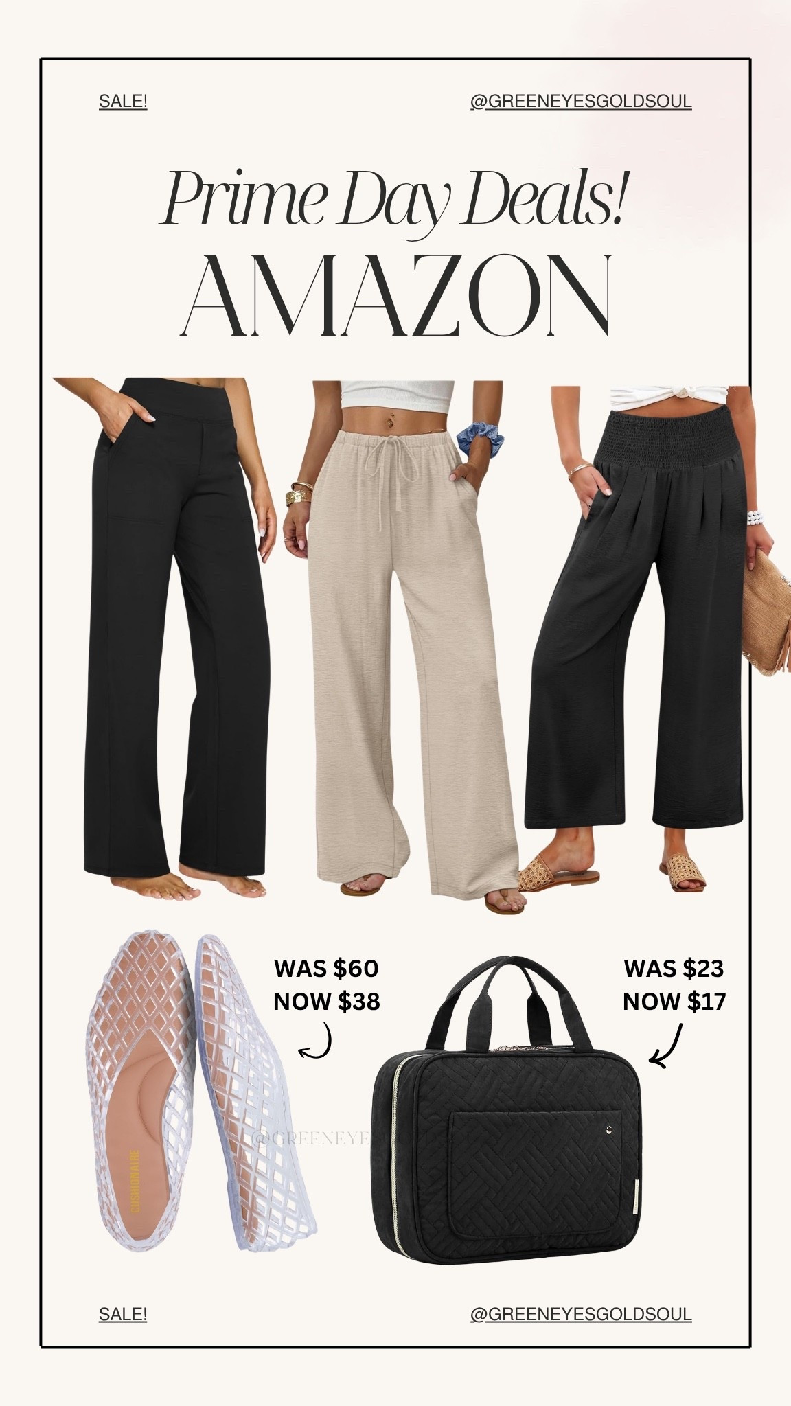 Prime Day is delivering some seriously good fashion finds! 🤍 From comfy wide leg pants and travel favorites to the cutest jelly flats, these are the deals I’m adding to cart before they’re gone. Don’t wait…the best Prime Day prices won’t last long!

#PrimeDay #AmazonPrimeDay #AmazonDeals #FashionDeals #AmazonFinds

Amazon Prime Day, Prime Day deals, Amazon deals, Amazon fashion finds, Amazon clothing deals, wide leg pants women, lounge pants women, travel outfit essentials, jelly flats, Amazon shoes, travel organizer, hanging toiletry bag, Amazon travel essentials, affordable fashion, summer outfits, casual outfits, Amazon must haves, Prime Day fashion, Amazon favorites, deal alert

#PrimeDay #AmazonPrimeDay #AmazonDeals #AmazonFashion #AmazonFinds #FashionDeals #SummerStyle #WideLegPants #TravelEssentials #TravelMustHaves #JellyFlats #AmazonStyle #AffordableFashion #DealAlert #LTKFashion

#LTKSaleAlert #LTKootd #LTKU