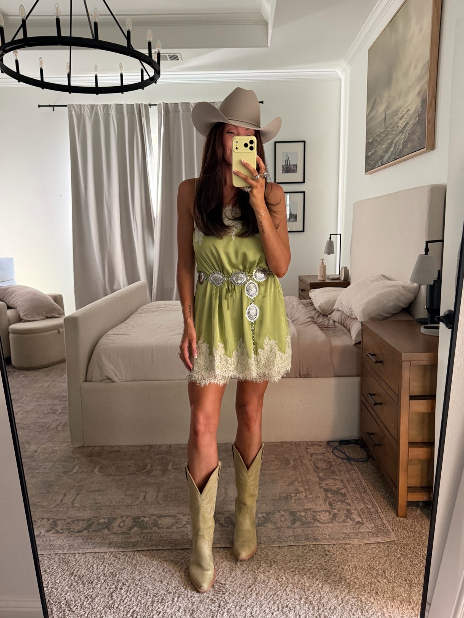 green this weekend 💚 linked these exact boots (sage green color) and dress — I wore lace shorts underneath this and it actually made this outfit my favorite! lace on lace 🥰

#LTKgrwm #LTKTall #LTKootd