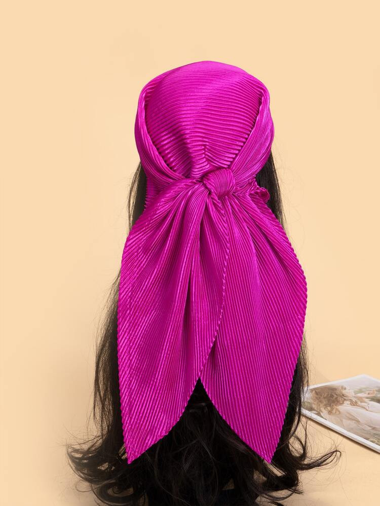 Solid Crumpled Satin Scarf | SHEIN