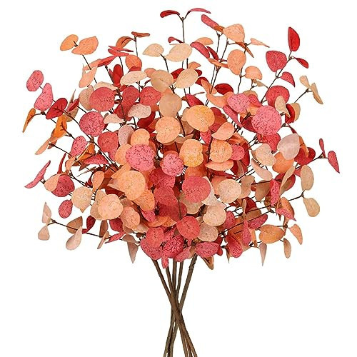 Beferr 5pcs Autumn Flowers Artificial Eucalyptus Stems for Fall Home Decor | Amazon (UK)