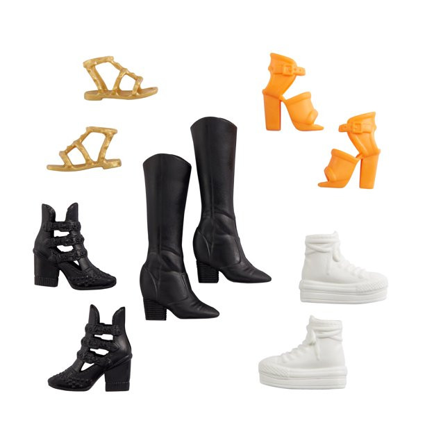 ​Barbie Shoes, 5 Pairs of Doll Shoes, Sized to Original & Petite Barbie Dolls, for Kids 3 to 7 ... | Walmart (US)