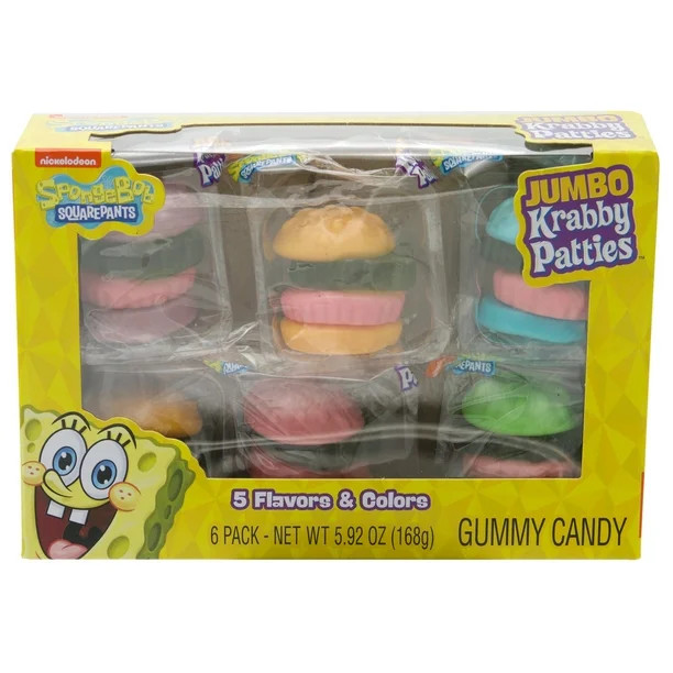 Frankford SpongeBob SquarePants Jumbo Krabby Patty Gummy Candy Assorted Fruit Flavor, Everyday, 5... | Walmart (US)
