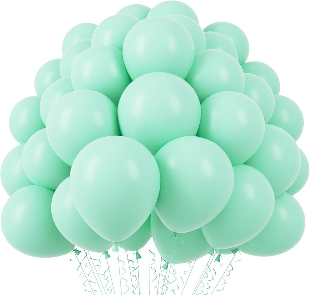 110pcs Mint Green Balloons 12inch Pastel Green Latex Party Balloons for Baby Shower,Graduation, W... | Amazon (US)