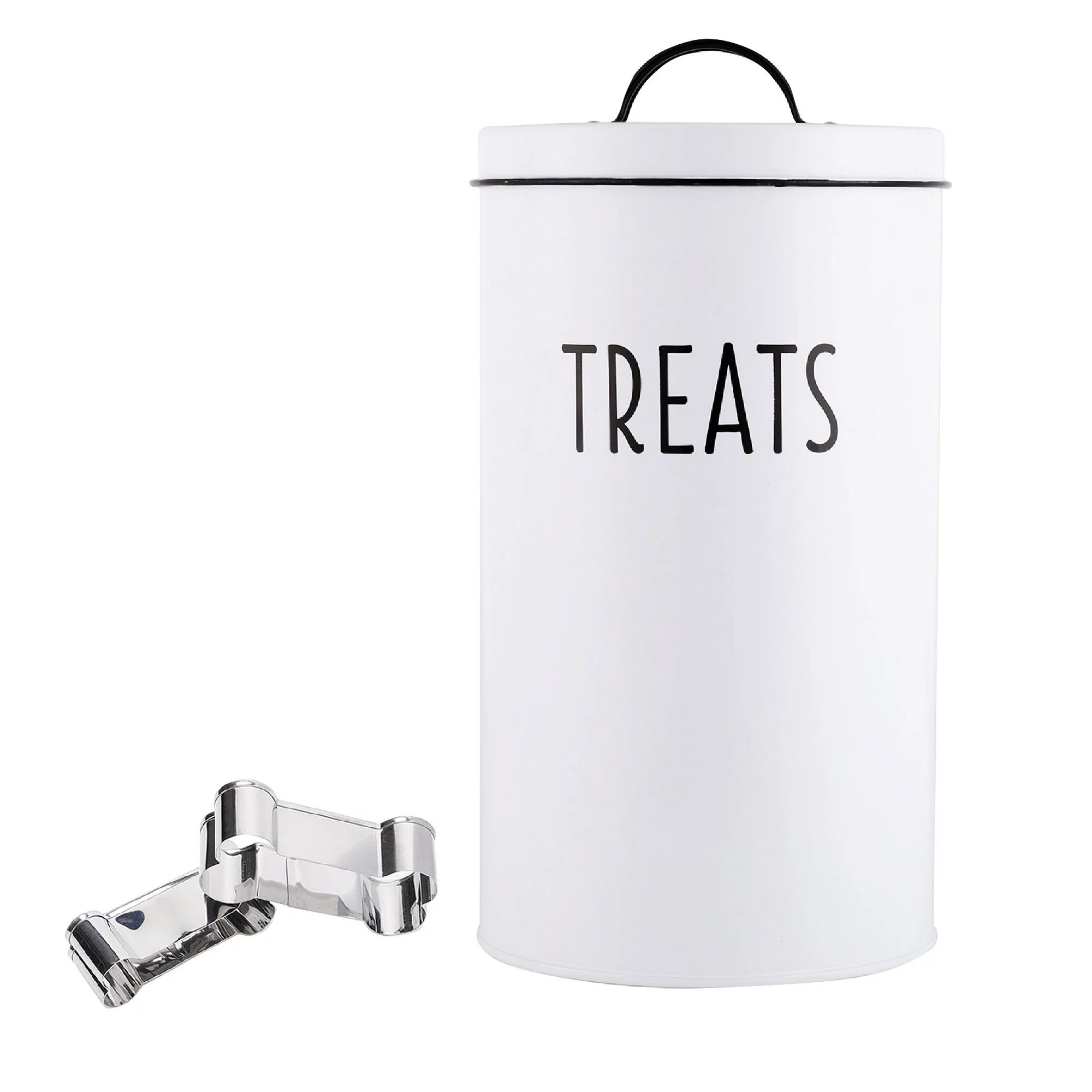 Outshine White Farmhouse Cat and Dog Treat Container with 2 Dog Bone Cookie Cutters | Cute Pet Fo... | Walmart (US)
