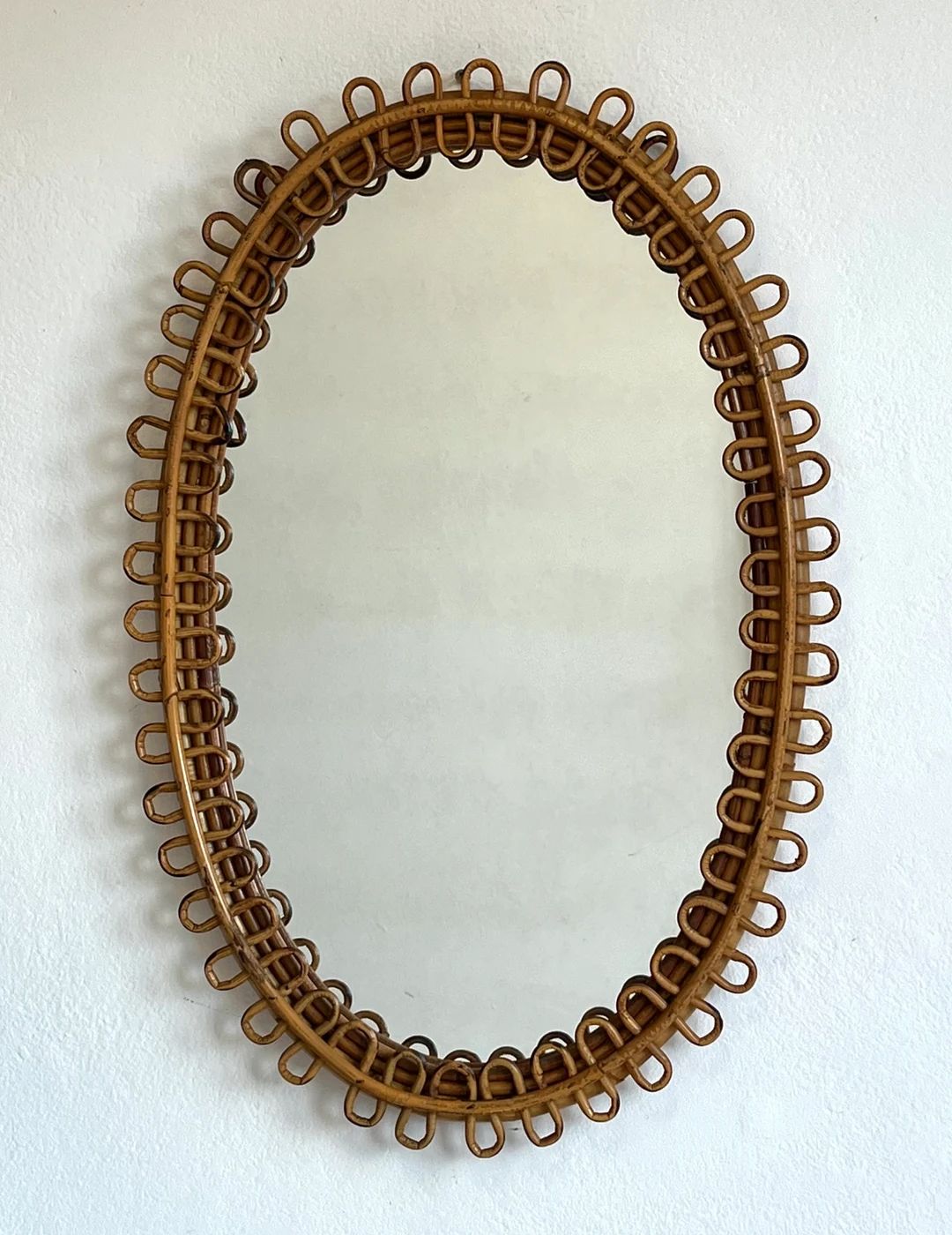 Italian Bamboo Mirror with Loops by Franco Albini BONACINA | Etsy (US)