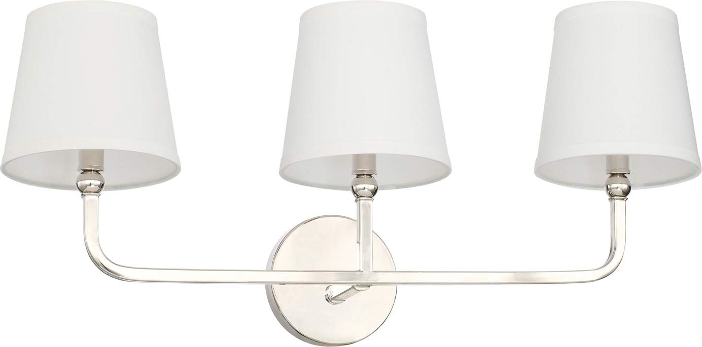 Capital Lighting 119331PN-674 Dawson Decorative White Fabric Stay-Straight Shades Bath Vanity Wal... | Amazon (US)