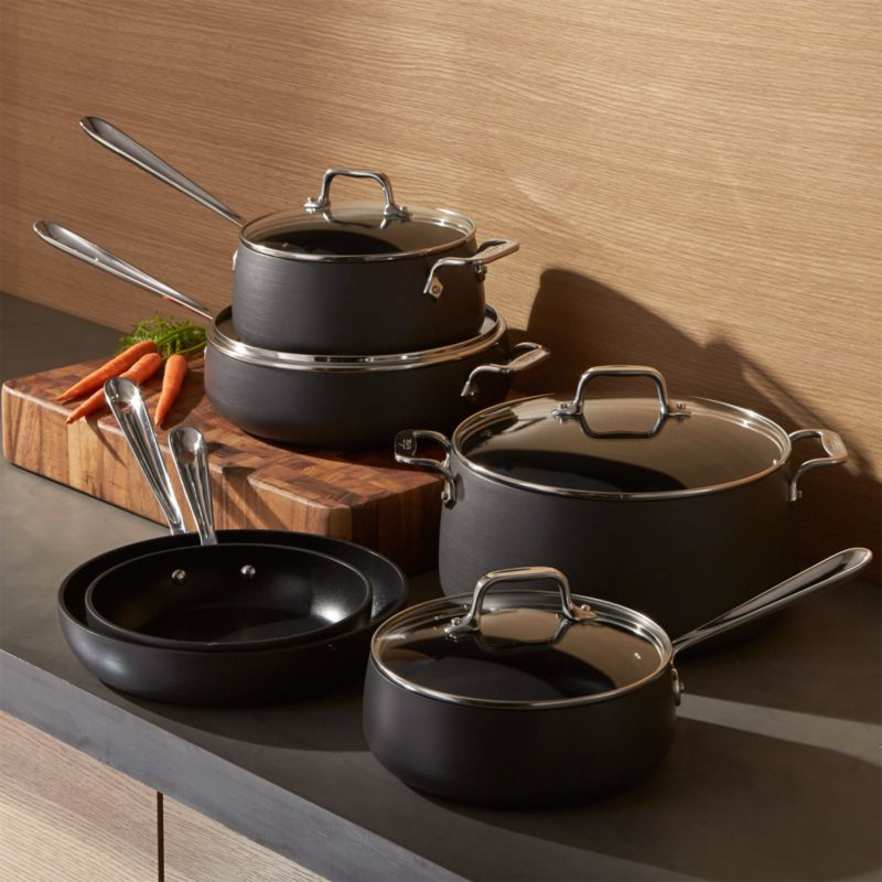 All-Clad HA1 Hard-Anodized Non-Stick 10-Piece Cookware Set | Crate & Barrel | Crate & Barrel