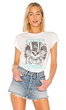 DAYDREAMER Guns N Roses Skull Tee in Dirty White from Revolve.com | Revolve Clothing (Global)