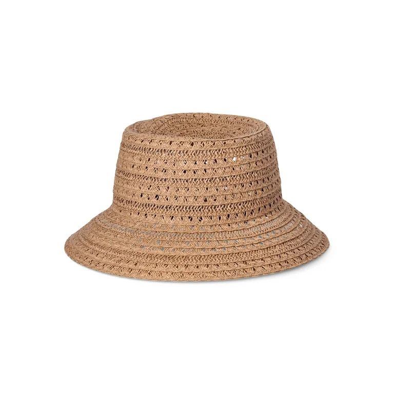 Time and Tru Women's Paper Bucket Hat, Natural | Walmart (US)