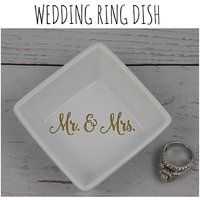 Personalized Engagement Gift - Custom Wedding Mr & Mrs Ring Dish, Gift, Bridal Shower Shower | Etsy (US)