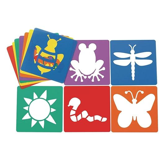 Colorations Garden Stencils, 12 Garden Designs, Made from Washable Plastic, 8 inches each, Jumbo ... | Amazon (US)