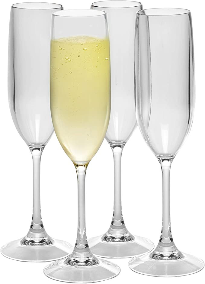 D'Eco Unbreakable Stemmed Champagne Glasses, 12oz - 100% Tritan - Shatterproof, Reusable, Dishwas... | Amazon (US)