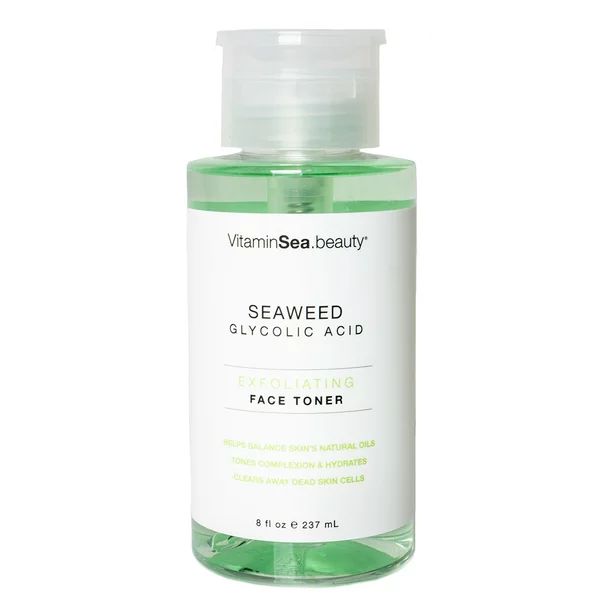 Vitamins and Sea beauty Exfoliating Seaweed & Glycolic Acid Exfoliating Face Toner, 8 fl oz - Wal... | Walmart (US)