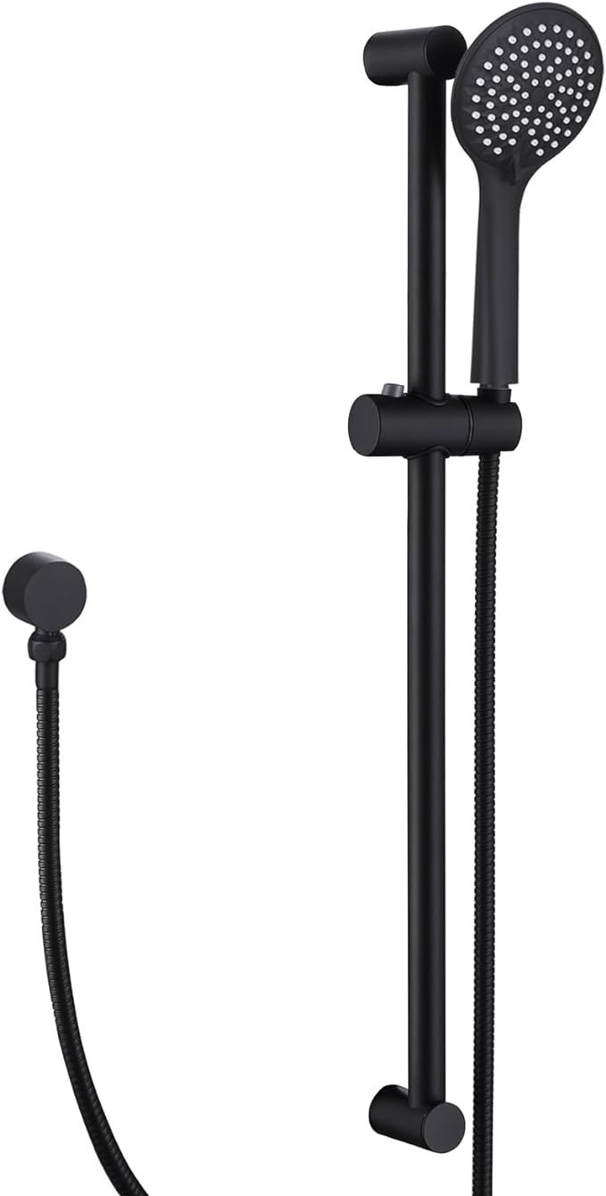 Shower Slide Bar System, 5-Function Handheld Shower Head with Slide bar, 304 Stainless Steel Hose... | Amazon (US)