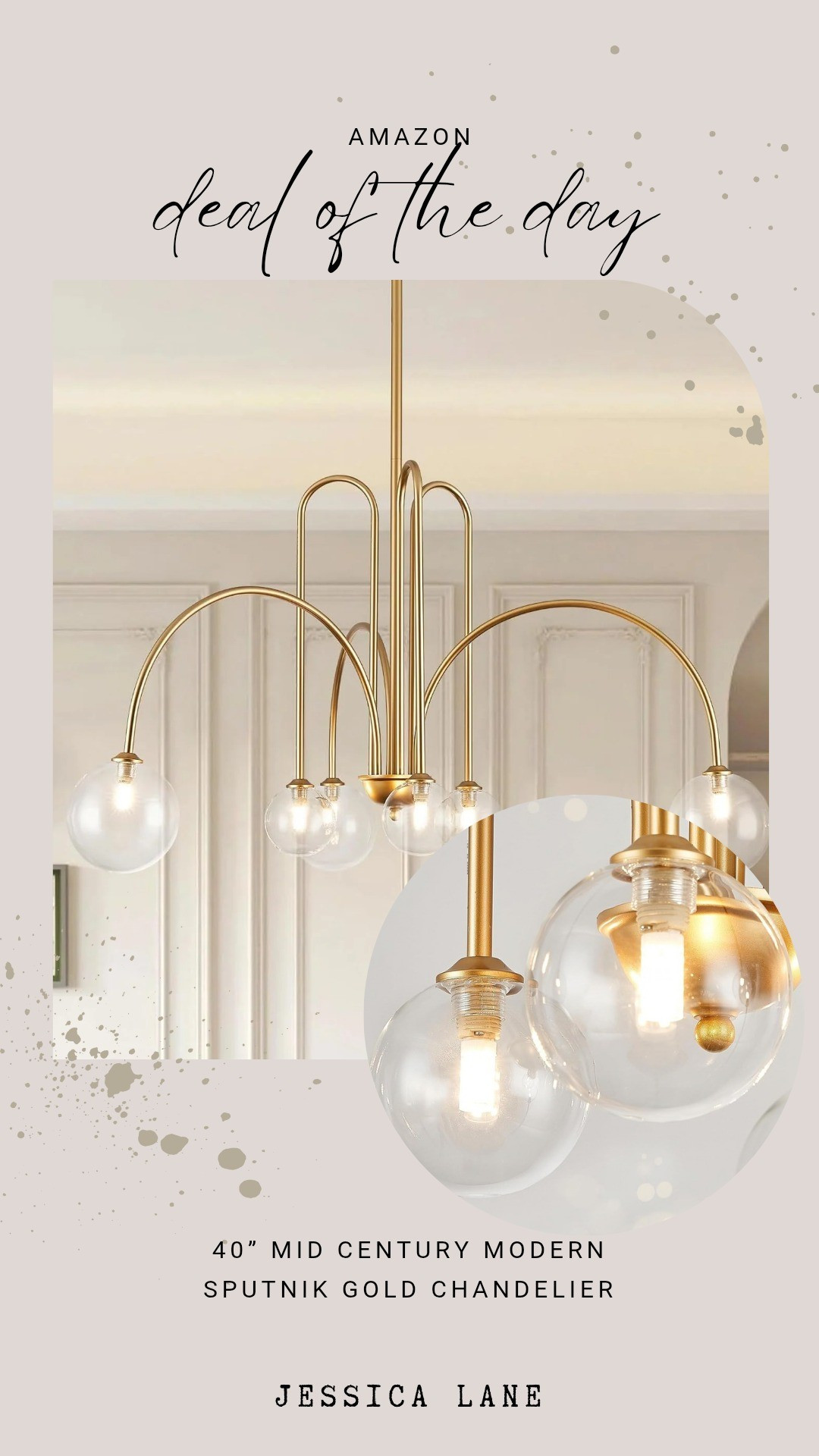 Modern gold Sputnik chandelier with a six light design. Perfect mid-century statement piece for a dining room or entryway.#AmazonHome #AmazonDeals #ModernLighting #GoldChandelier #MidCenturyModern

#LTKSaleAlert #LTKHome