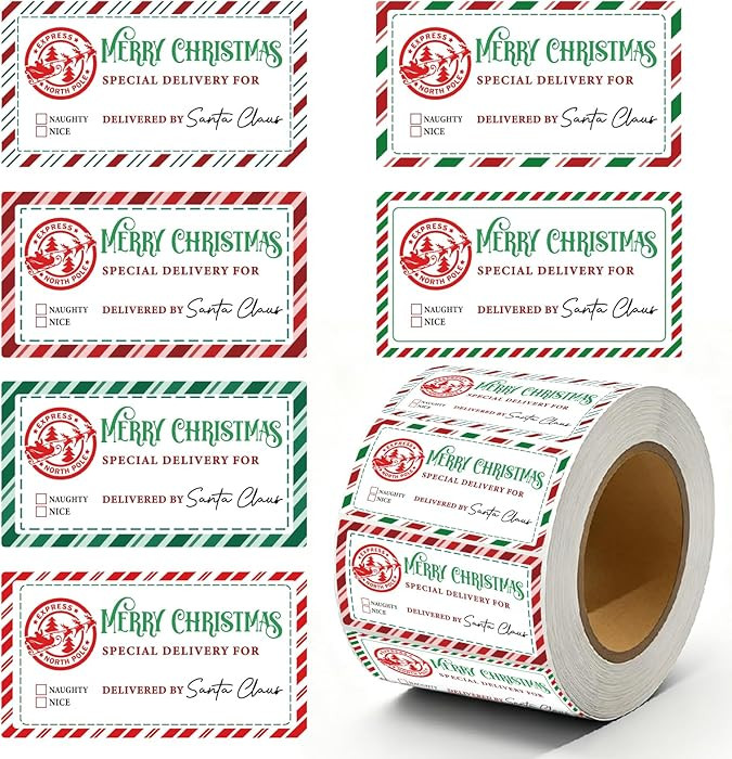 300 Pieces from Santa Claus Gift Tag Stickers Christmas Gift Sticker from Santa North Pole Delive... | Amazon (US)