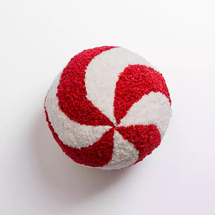 Peppermint Sphere Teddy Pillow | Kirkland's Home