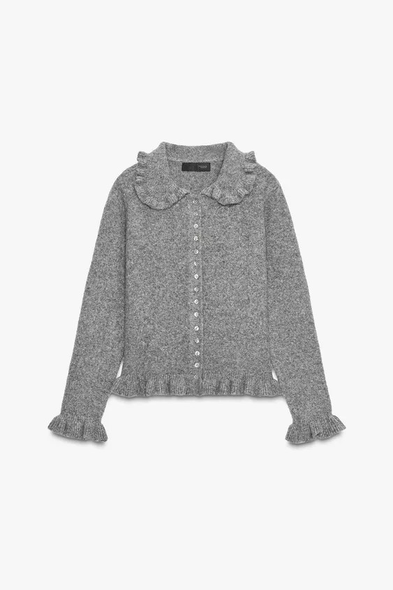 RUFFLED KNIT CARDIGAN | Zara US